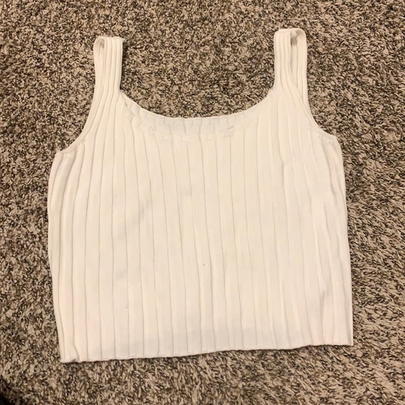 Free People Tops - Free people white ribbed tank top